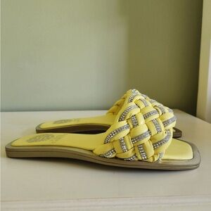 (New) Vince Camuto yellow braided sandals